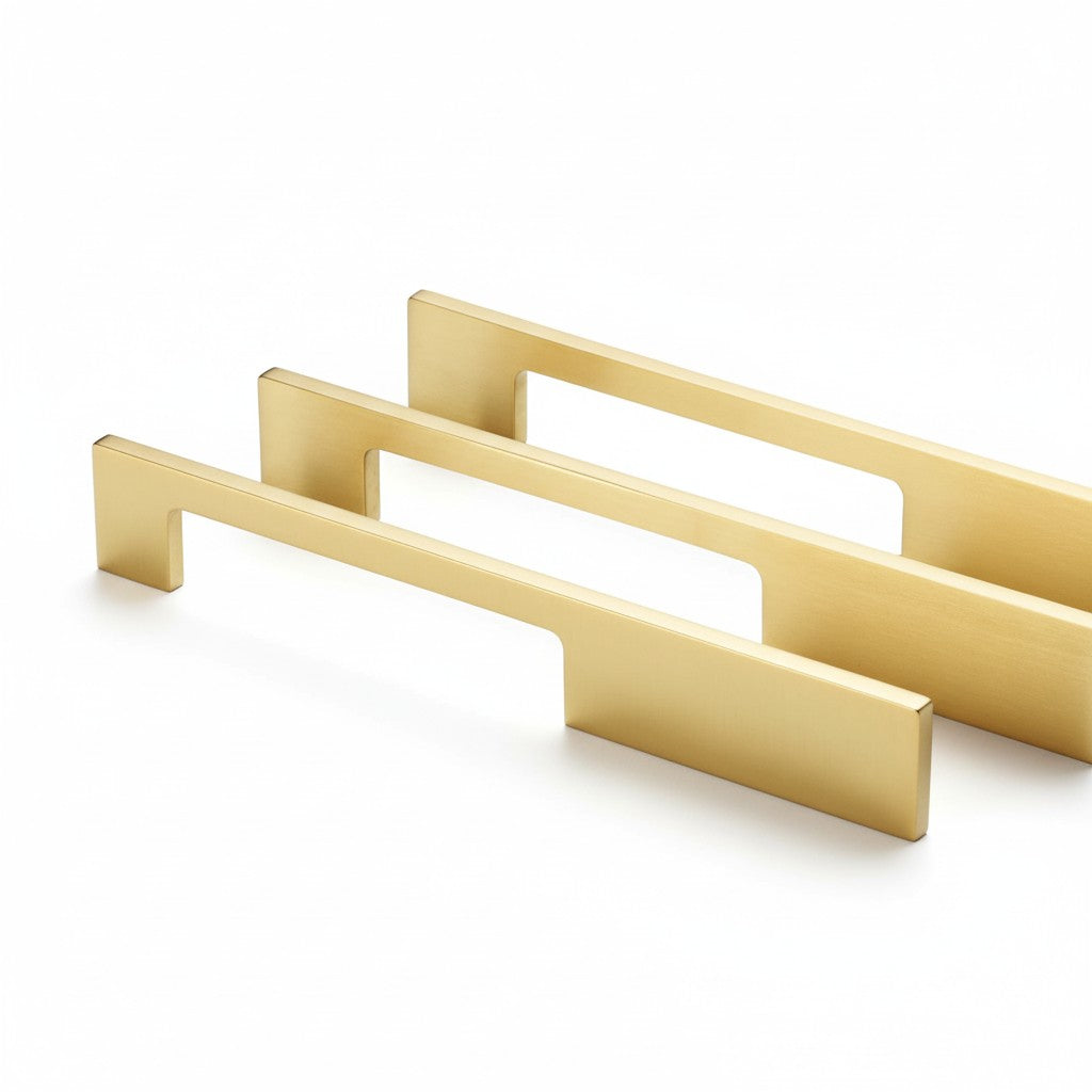 Luxury Brushed Gold Drawer Pulls – Slim Bar Cabinet Hardware