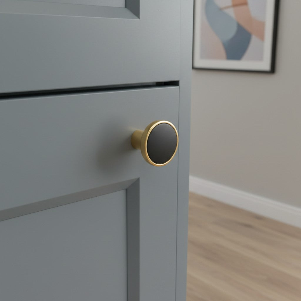 Minimalist Brushed Gold Cabinet Pulls - Round Edge Cabinet Hardware