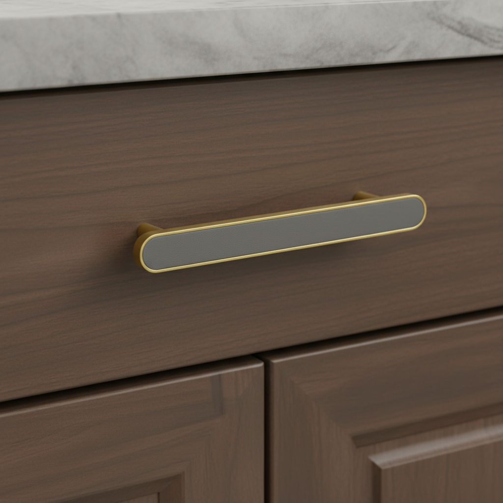 Elegant Colorful Leather Drawer Handles – Brass Drawer Hardware