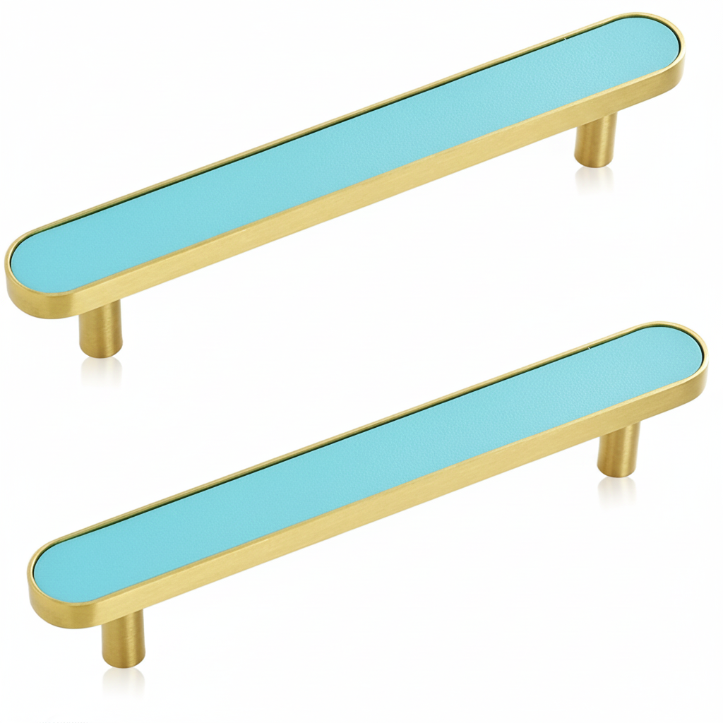 Elegant Colorful Leather Drawer Handles – Brass Drawer Hardware