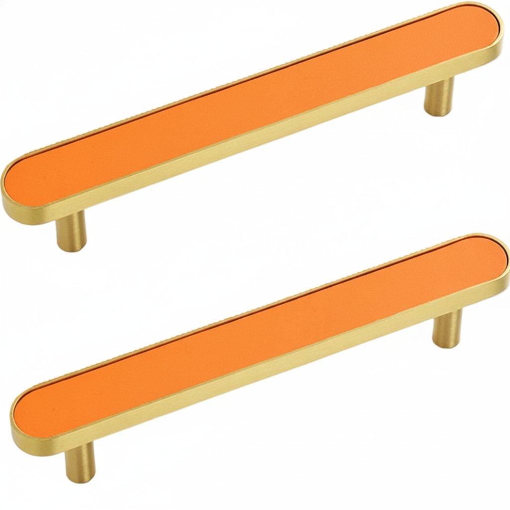 Elegant Colorful Leather Drawer Handles – Brass Drawer Hardware