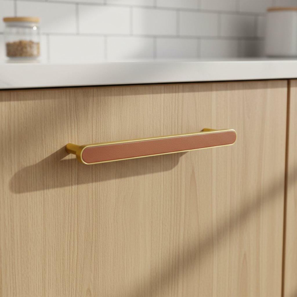 Elegant Colorful Leather Drawer Handles – Brass Drawer Hardware