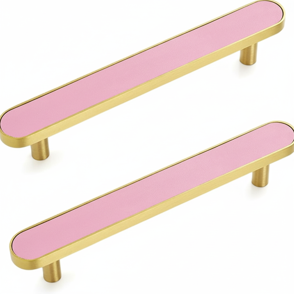 Elegant Colorful Leather Drawer Handles – Brass Drawer Hardware