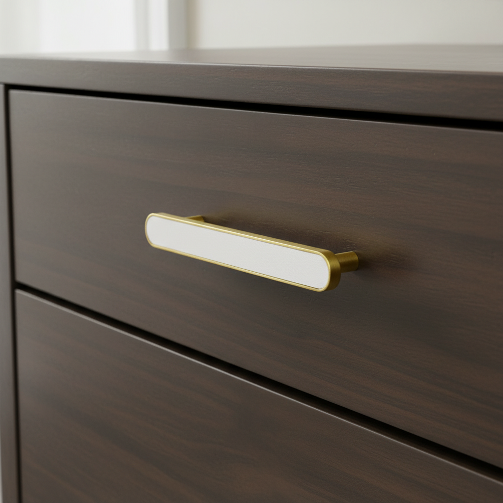 Elegant Colorful Leather Drawer Handles – Brass Drawer Hardware