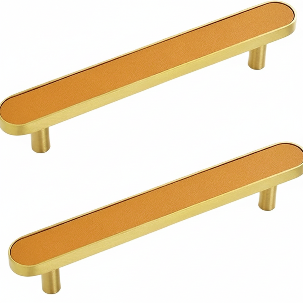 Elegant Colorful Leather Drawer Handles – Brass Drawer Hardware