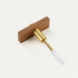 Sleek Modern Walnut Brass Cabinet Handles – Industrial Style Hardware
