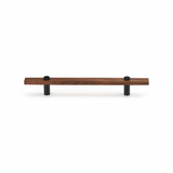 Sleek Modern Walnut Brass Cabinet Handles – Industrial Style Hardware