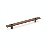Sleek Modern Walnut Brass Cabinet Handles – Industrial Style Hardware