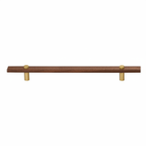 Sleek Modern Walnut Brass Cabinet Handles – Industrial Style Hardware