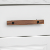 Sleek Modern Walnut Brass Cabinet Handles – Industrial Style Hardware