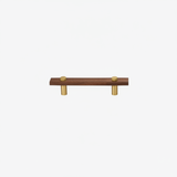Sleek Modern Walnut Brass Cabinet Handles – Industrial Style Hardware