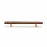 Sleek Modern Walnut Brass Cabinet Handles – Industrial Style Hardware