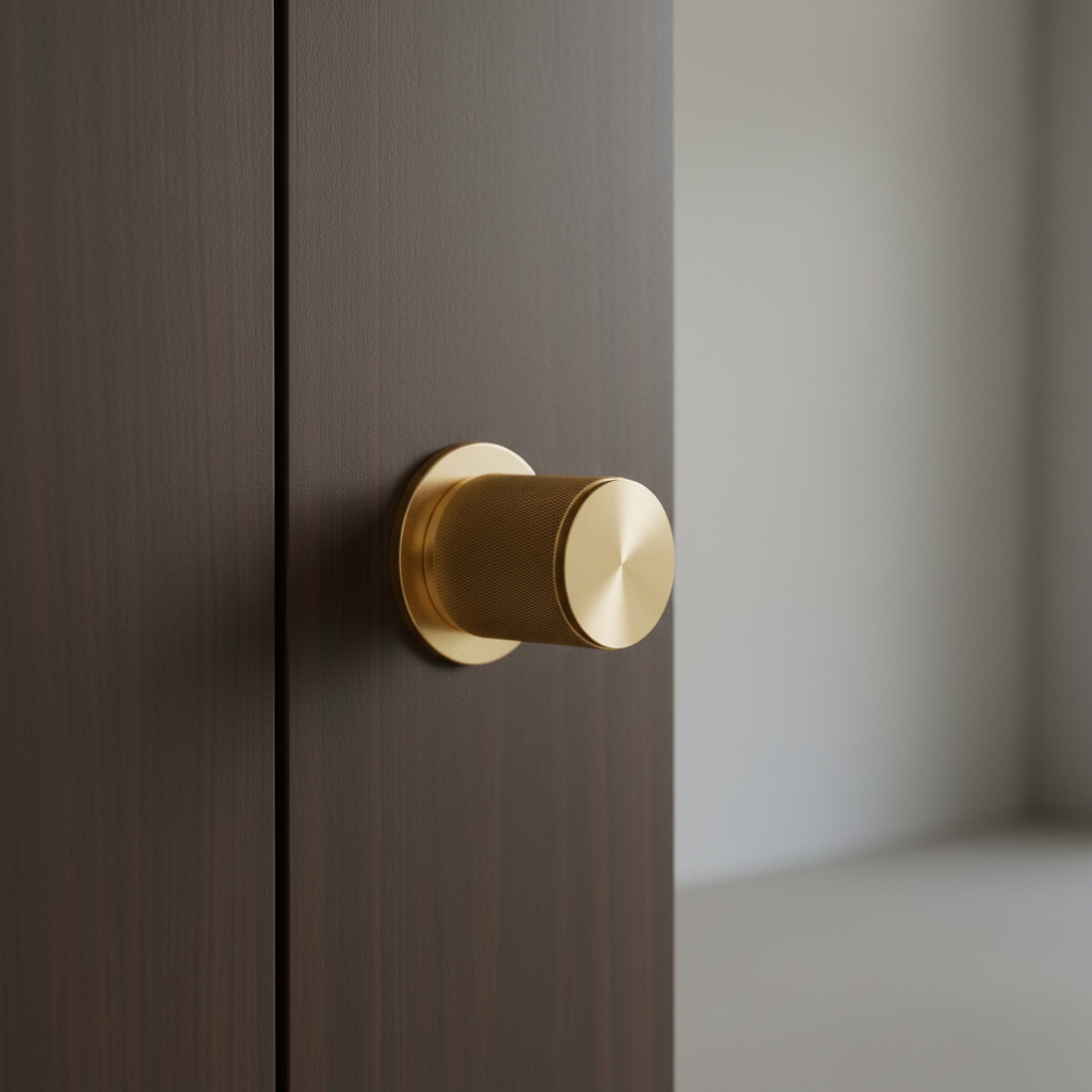 Modern Minimalist Brass Door Knobs –  Bedroom Door Hardware