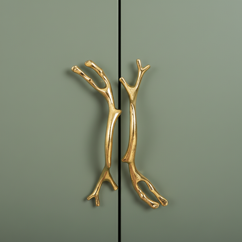 Luxury Gold Branches Drawer Handles – Modern Kitchen Cabinet Hardware