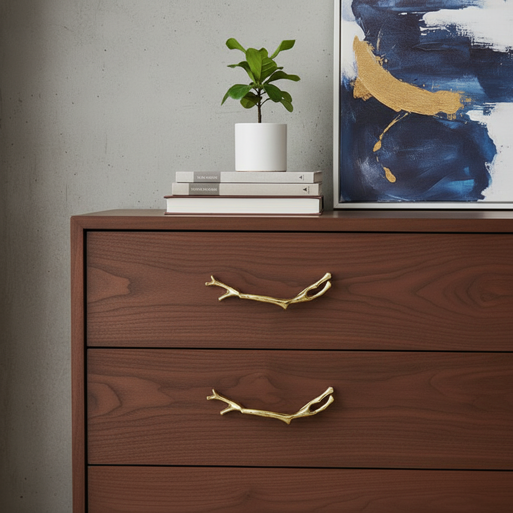 Luxury Gold Branches Drawer Handles – Modern Kitchen Cabinet Hardware