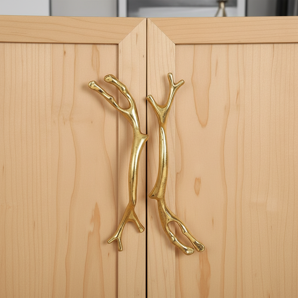 Luxury Gold Branches Drawer Handles – Modern Kitchen Cabinet Hardware