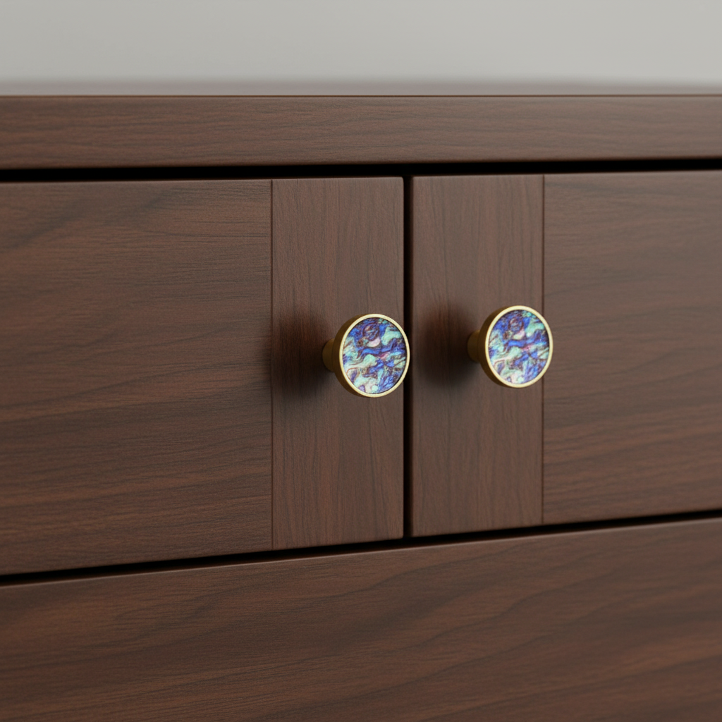 Modern Elegant Natural Shell Cabinet Pulls – Multi-Color Furniture Hardware