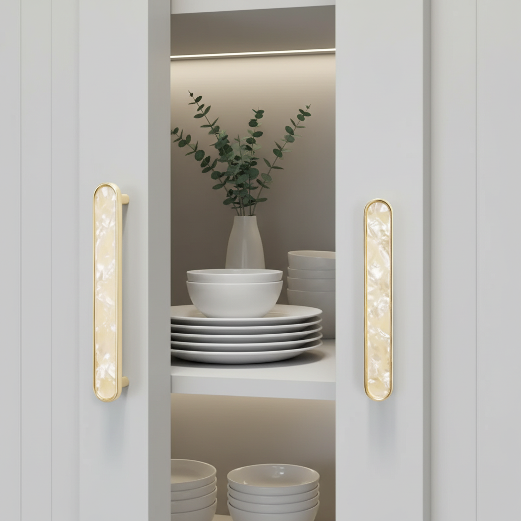 Modern Elegant Natural Shell Cabinet Pulls – Multi-Color Furniture Hardware