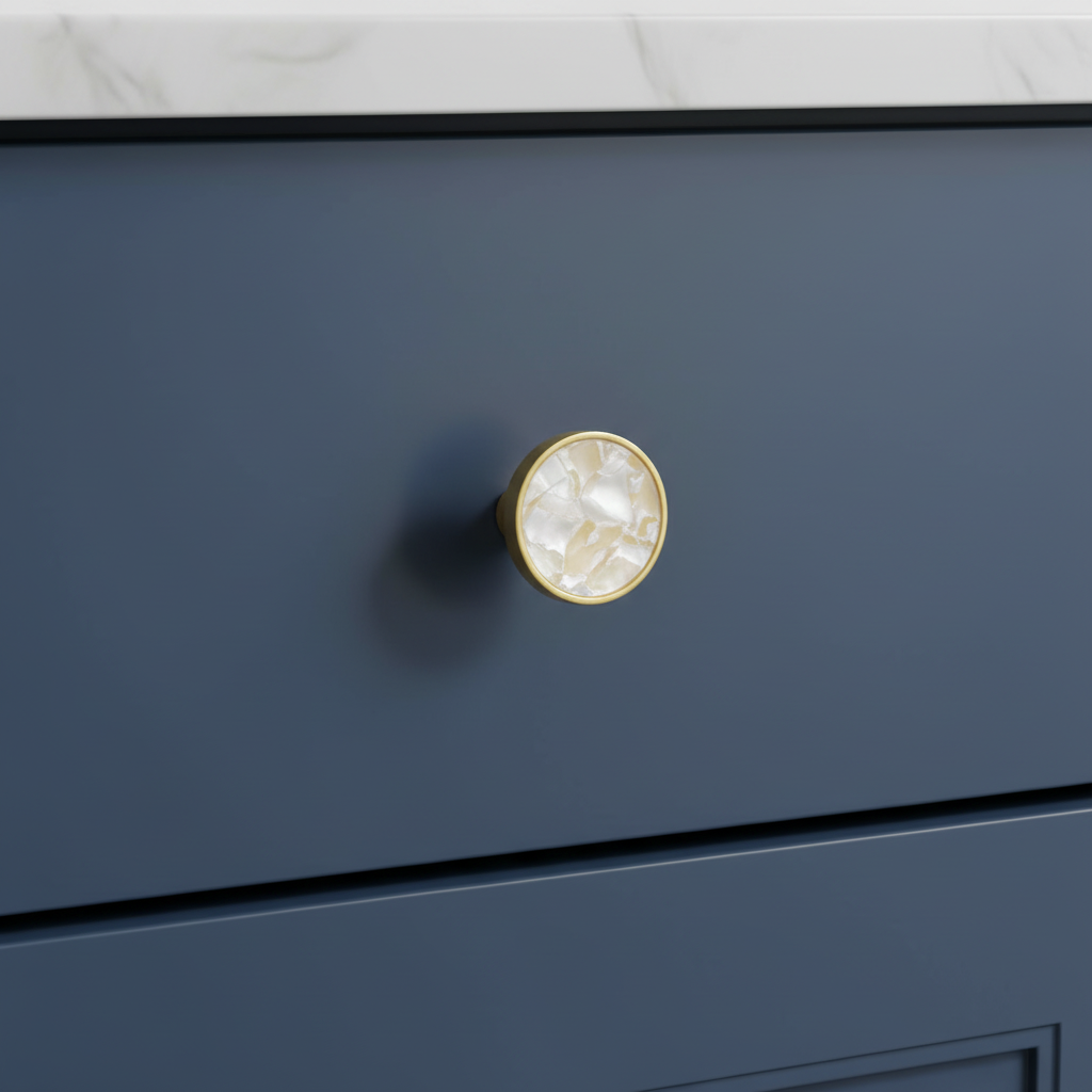 Modern Elegant Natural Shell Cabinet Pulls – Multi-Color Furniture Hardware