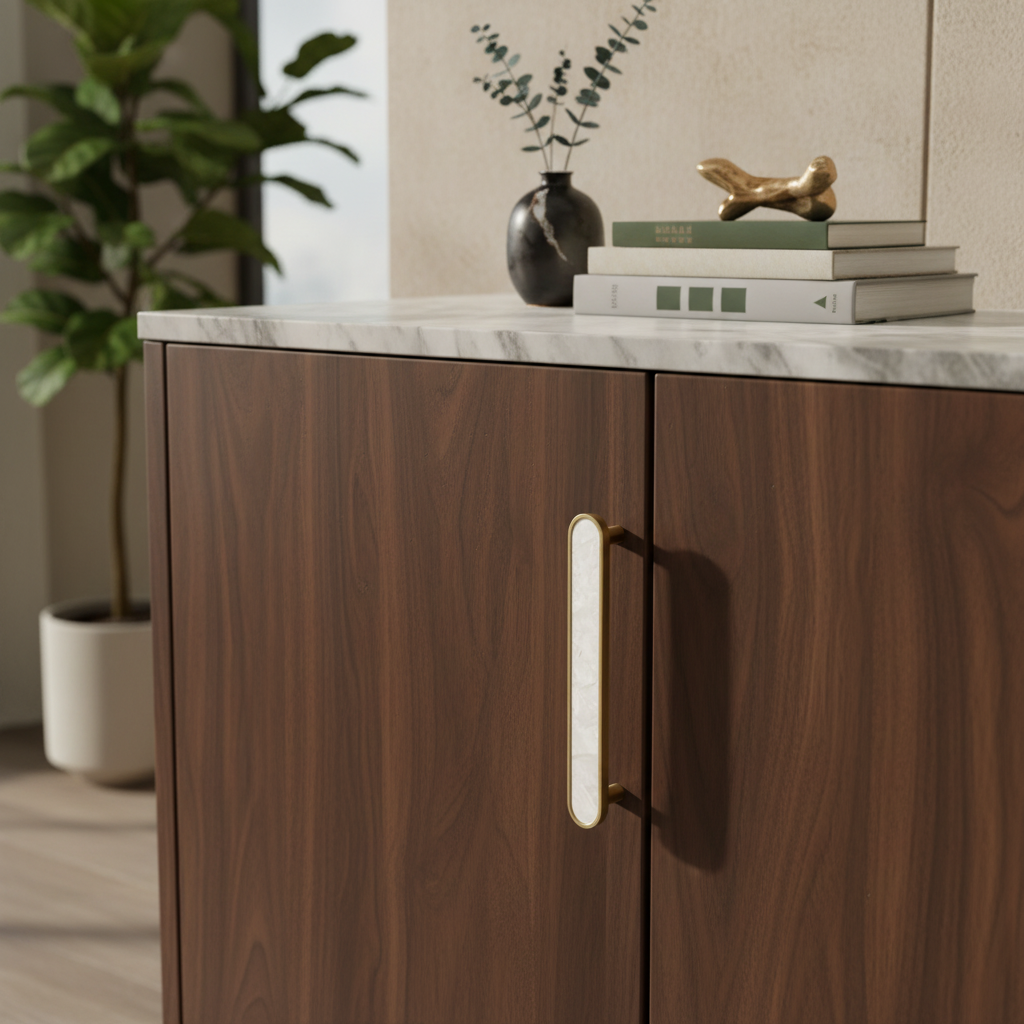 Modern Elegant Natural Shell Cabinet Pulls – Multi-Color Furniture Hardware
