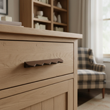 Minimalist Wavy Timber Cabinet Pulls – Scandinavian Walnut Hardware