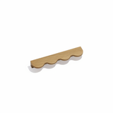 Minimalist Wavy Timber Cabinet Pulls – Scandinavian Walnut Hardware