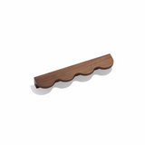 Minimalist Wavy Timber Cabinet Pulls – Scandinavian Walnut Hardware