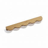Minimalist Wavy Timber Cabinet Pulls – Scandinavian Walnut Hardware