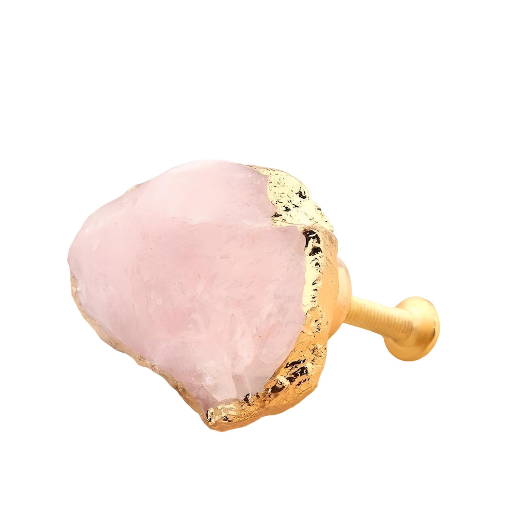 Elegant Natural Crystal Knob – Gold Single‑Hole Cabinet Hardware