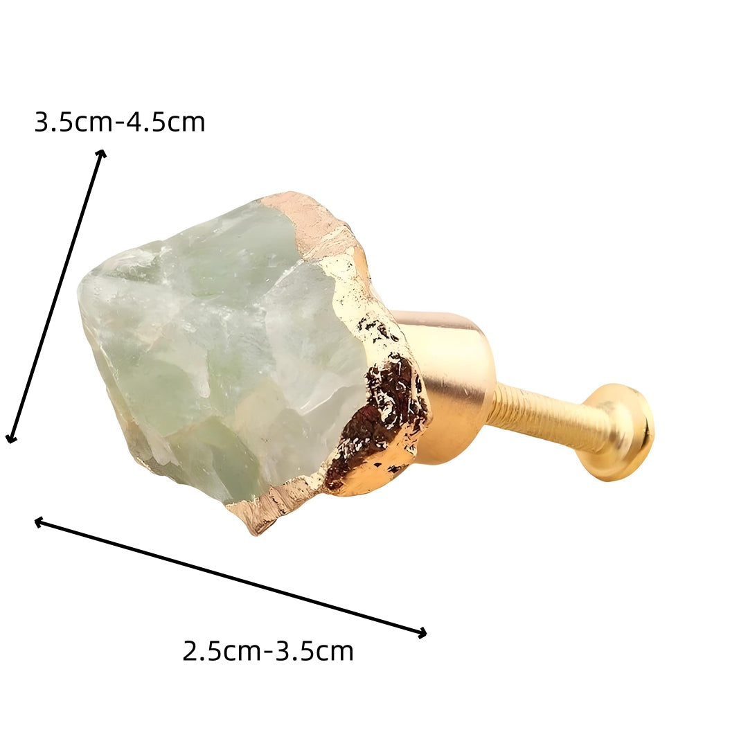 Elegant Natural Crystal Knob – Gold Single‑Hole Cabinet Hardware
