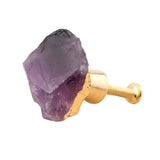 Elegant Natural Crystal Knob – Gold Single‑Hole Cabinet Hardware