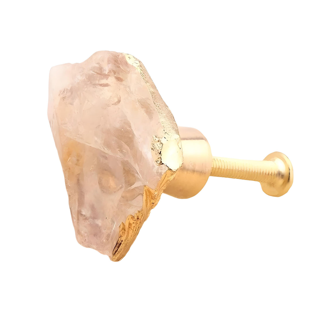 Elegant Natural Crystal Knob – Gold Single‑Hole Cabinet Hardware