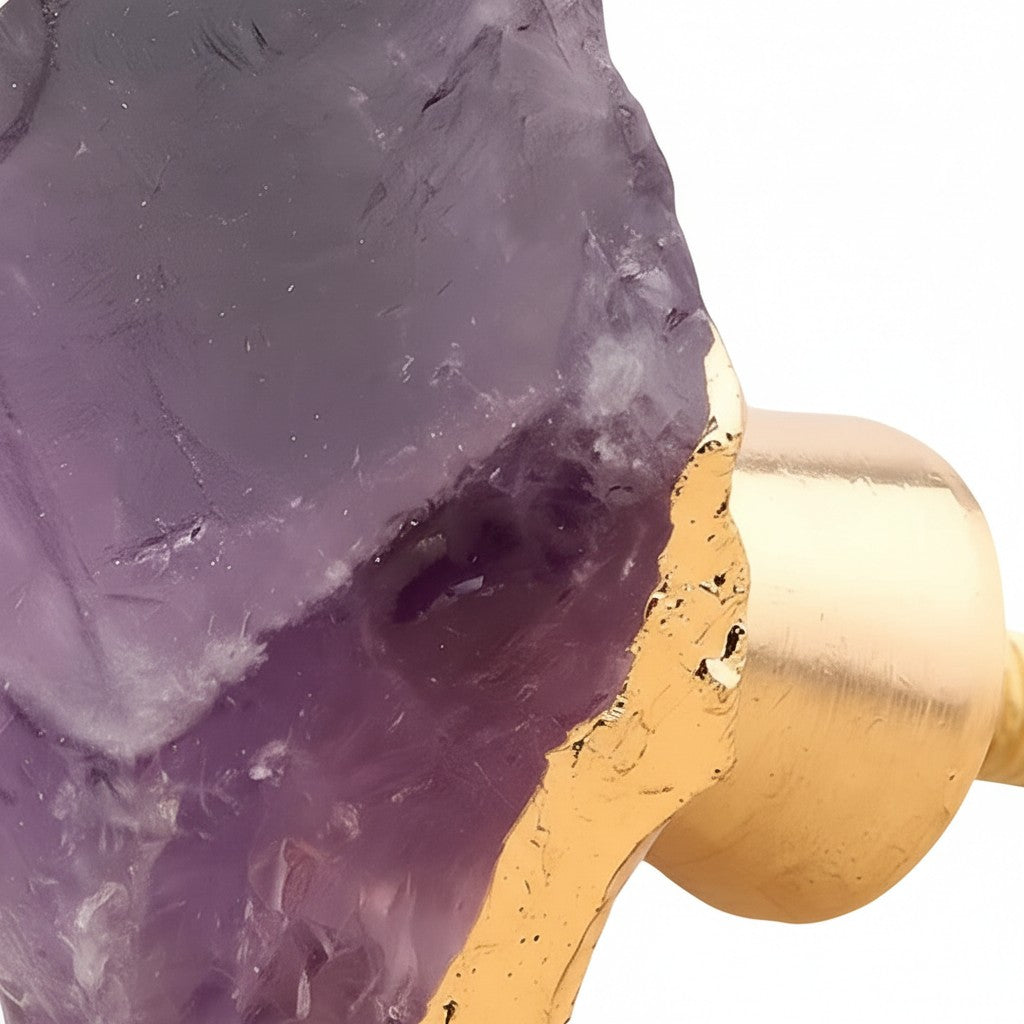 Elegant Natural Crystal Knob – Gold Single‑Hole Cabinet Hardware