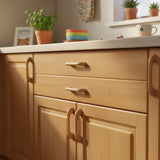 Farmhouse Wood Arch Drawer Pulls & Knobs – Curved Cabinet Hardware for Kitchen