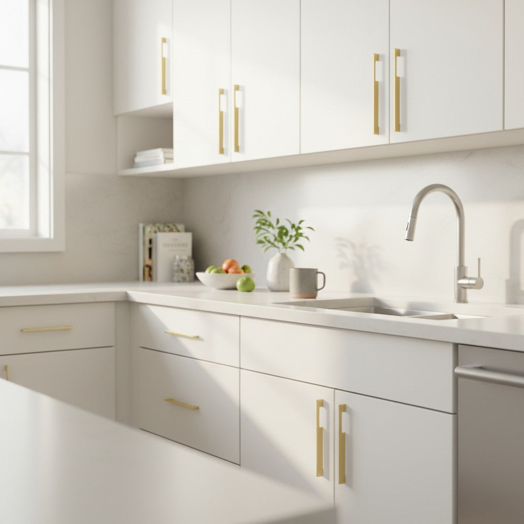 Luxury Brushed Gold Drawer Pulls – Slim Bar Cabinet Hardware
