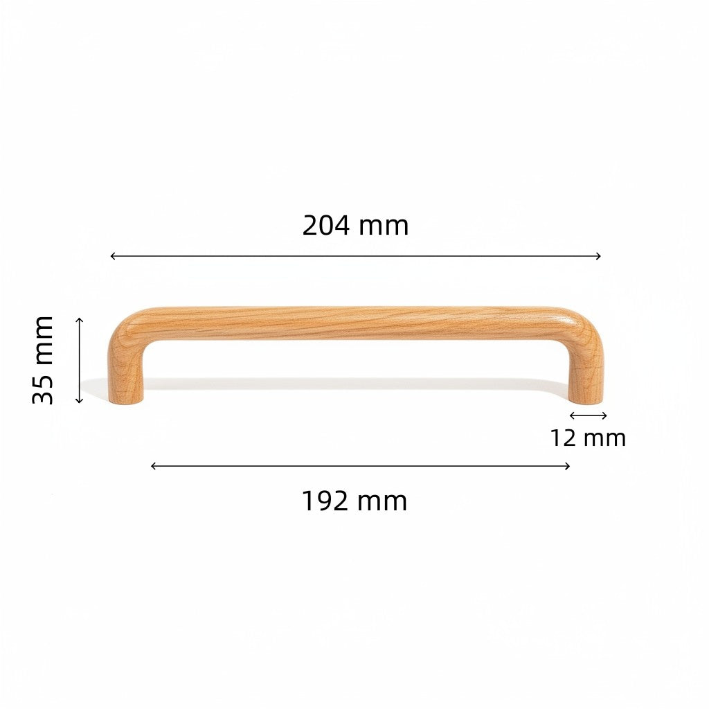 Mid Century Natural Wood D-Shape Drawer Handles – Timber Cabinet Hardware