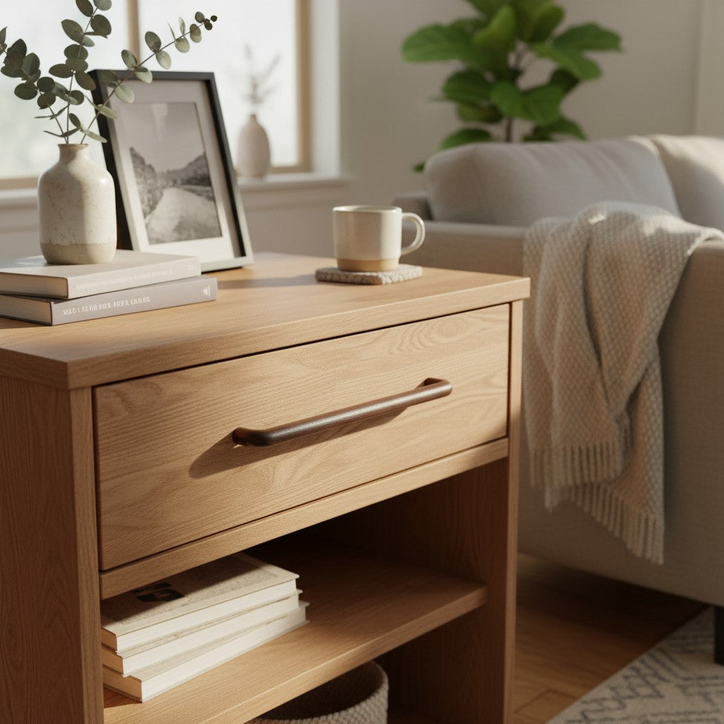 Mid Century Natural Wood D-Shape Drawer Handles – Timber Cabinet Hardware