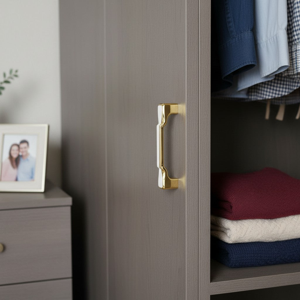 Minimalist Brushed Gold Cabinet Pulls - Round Edge Cabinet Hardware
