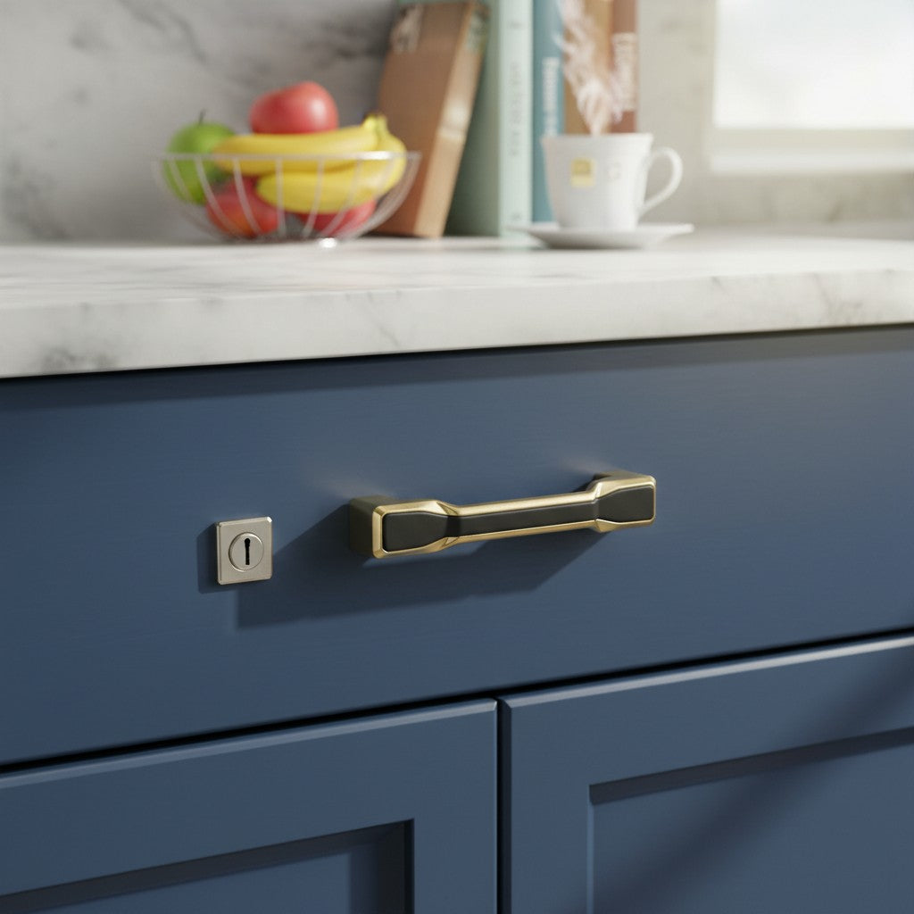 Minimalist Brushed Gold Cabinet Pulls - Round Edge Cabinet Hardware