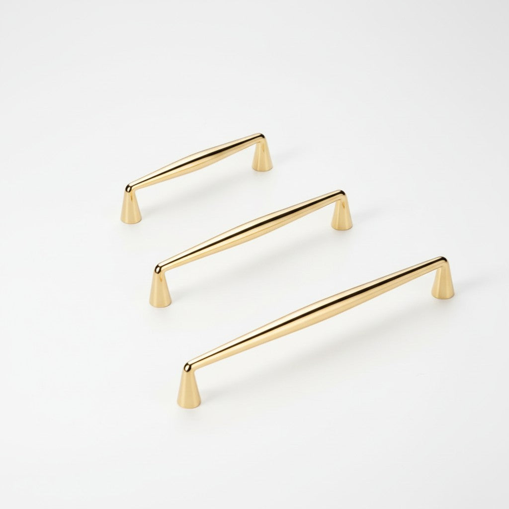 Minimalist Gold Line Drawer Pulls – Polished Brass Cabinet Hardware