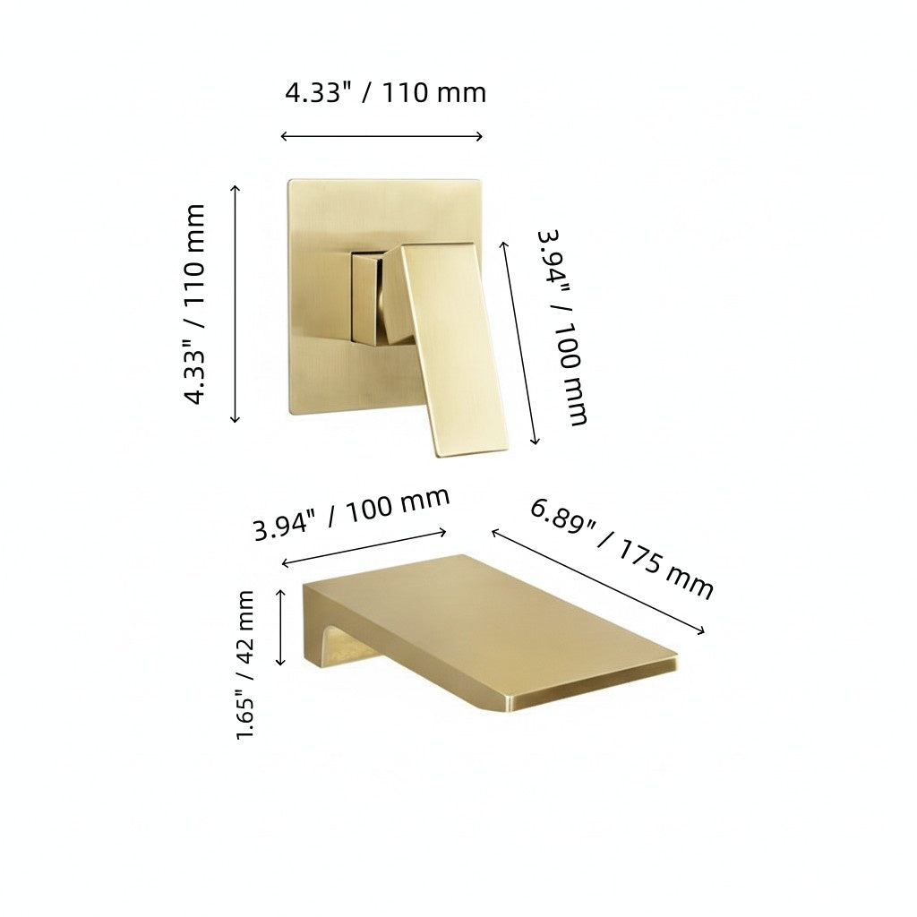 Modern Architectural Wall Sink Faucet – Waterfall Style Bathroom Hardware