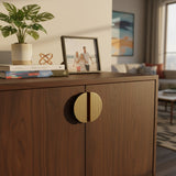 Modern Brass Drawer Pull – Sleek Vertical Lines Cabinet Hardware
