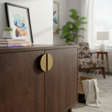 Modern Brass Drawer Pull – Sleek Vertical Lines Cabinet Hardware