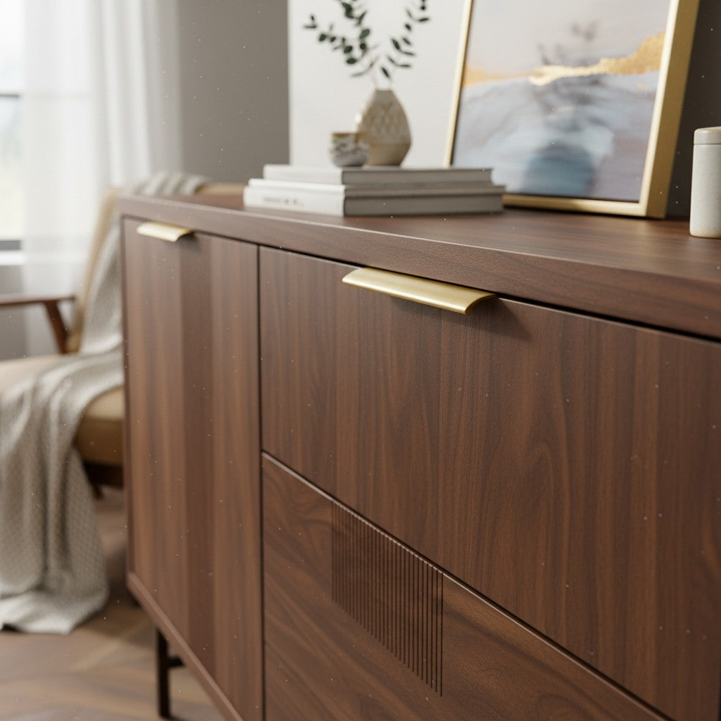 Modern Brass Lip Pull – Flush Cabinet Drawer Hardware