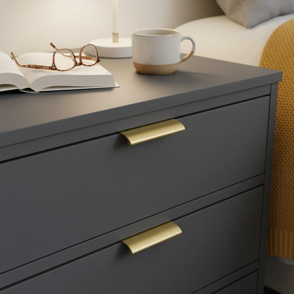 Modern Brass Lip Pull – Flush Cabinet Drawer Hardware