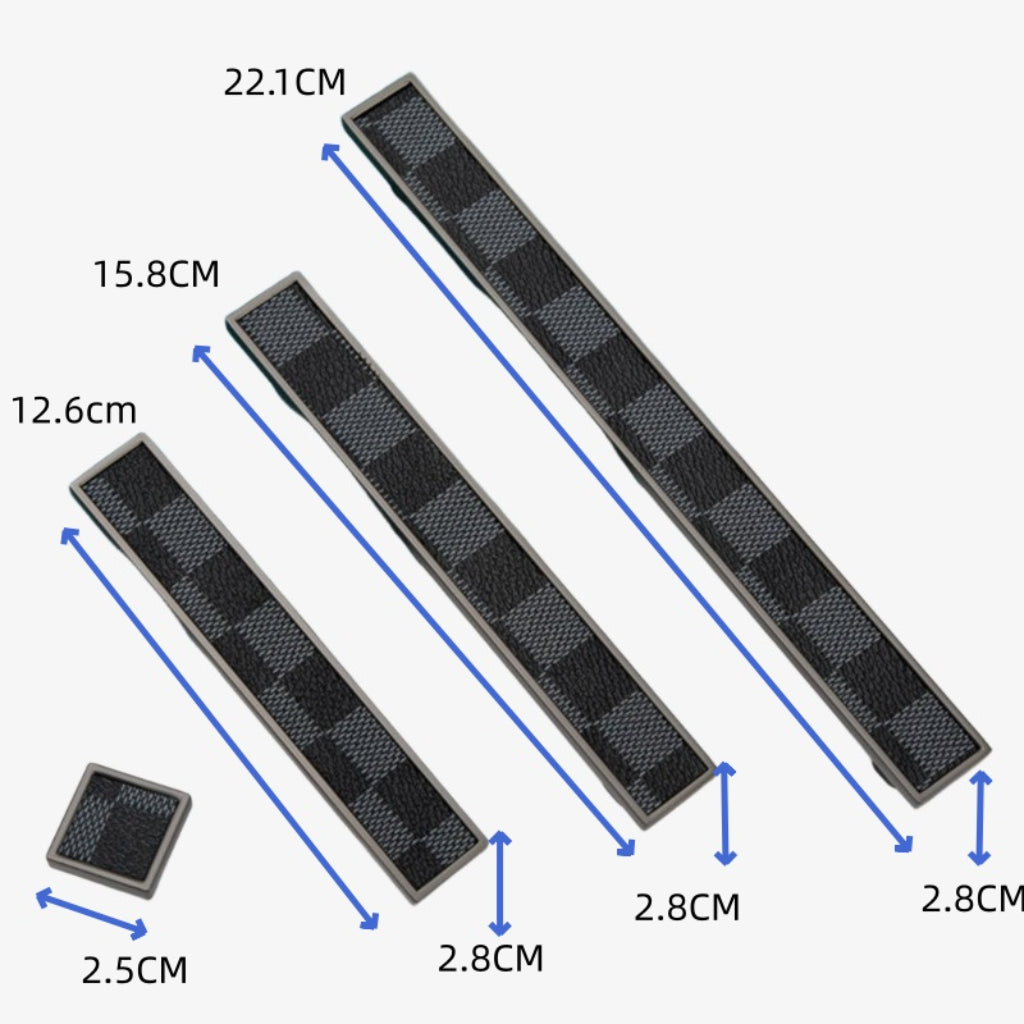 Modern Leather Zinc Alloy Pulls - Drawer Wardrobe Handles