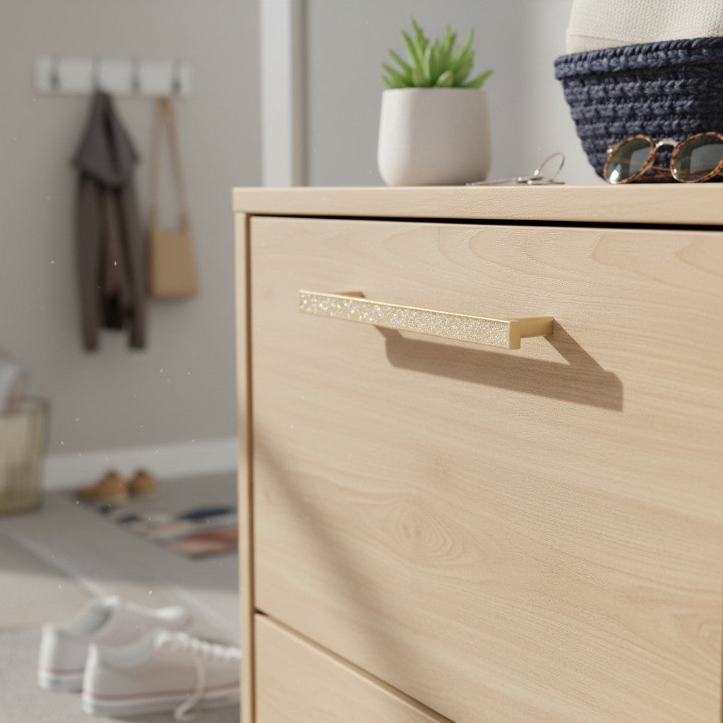 Modern Leather Zinc Alloy Pulls - Drawer Wardrobe Handles