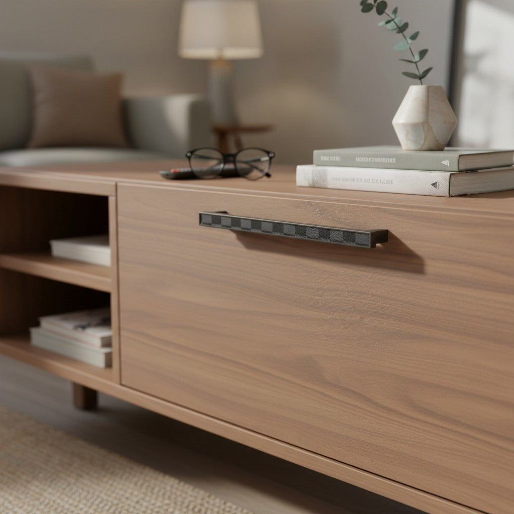 Modern Leather Zinc Alloy Pulls - Drawer Wardrobe Handles