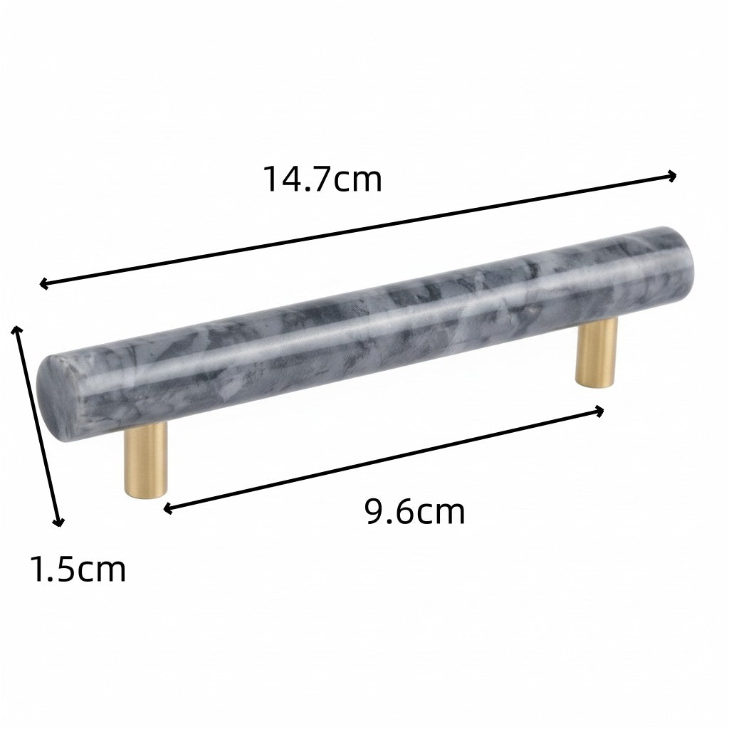 Modern Marble Brass Cabinet Pulls - Elegant Drawer Wardrobe Handles