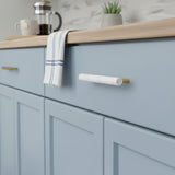 Modern Marble Brass Cabinet Pulls - Elegant Drawer Wardrobe Handles